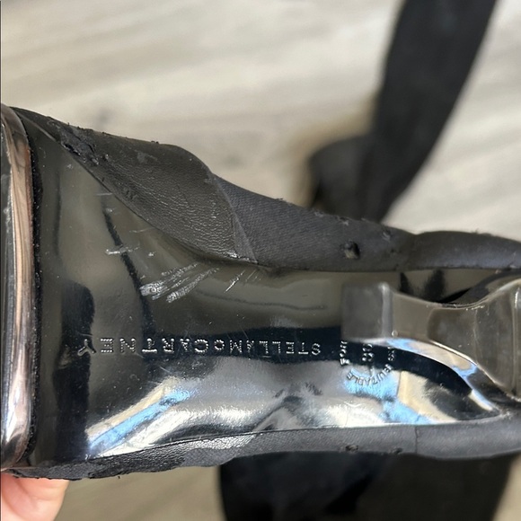 Stella McCartney Vegan Black Thigh-High Stiletto Boots Sz 36 - Picture 4 of 10